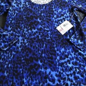 LuLaRoe blue cheetah/leopard print Lynnae